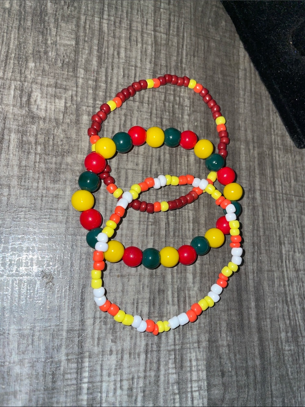Halloween Bracelet Set of 3 Colorful Glass Beads